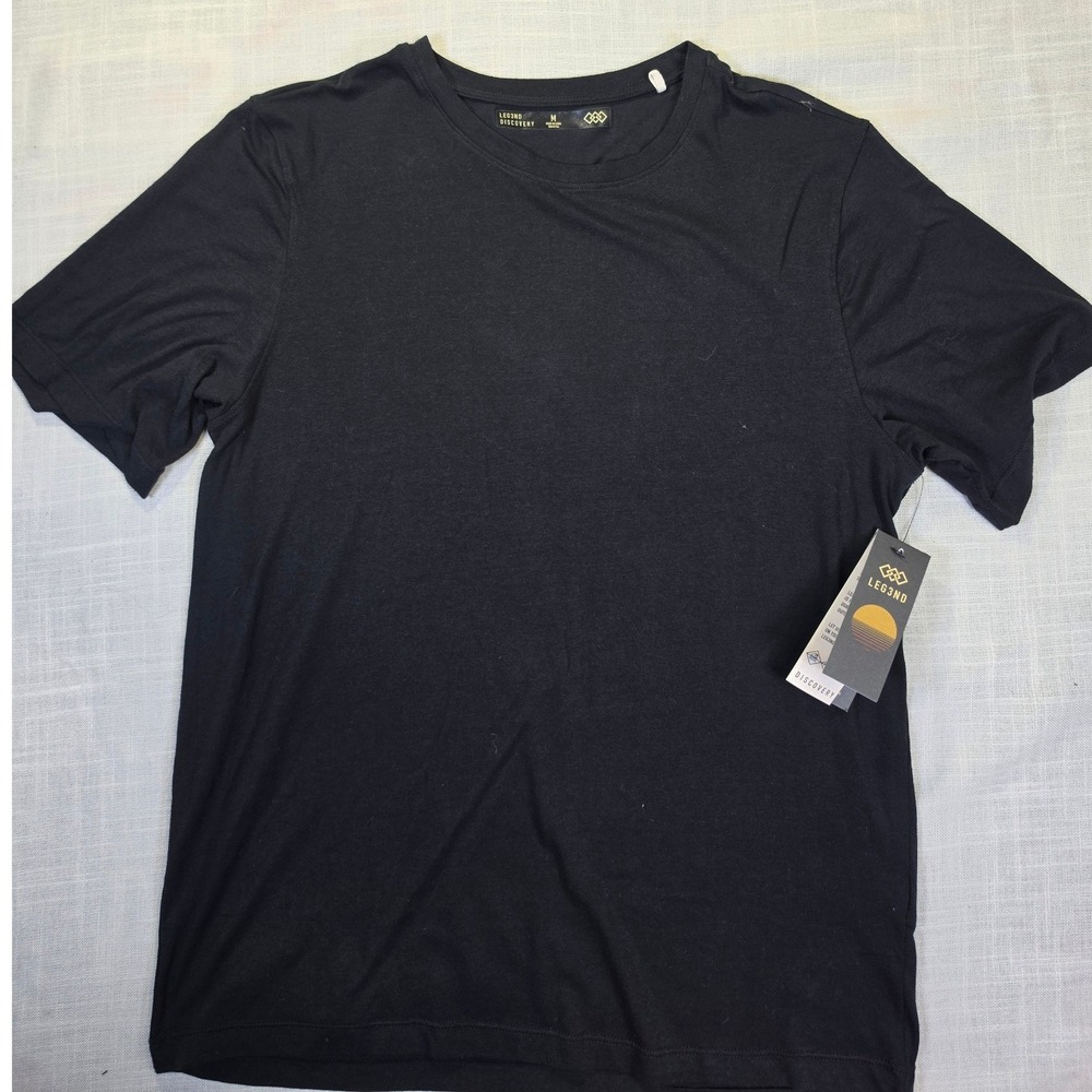 LEG3ND Discovery Mens Black Short Sleeve Performance Tee Shirt MLGD13069R/001 M